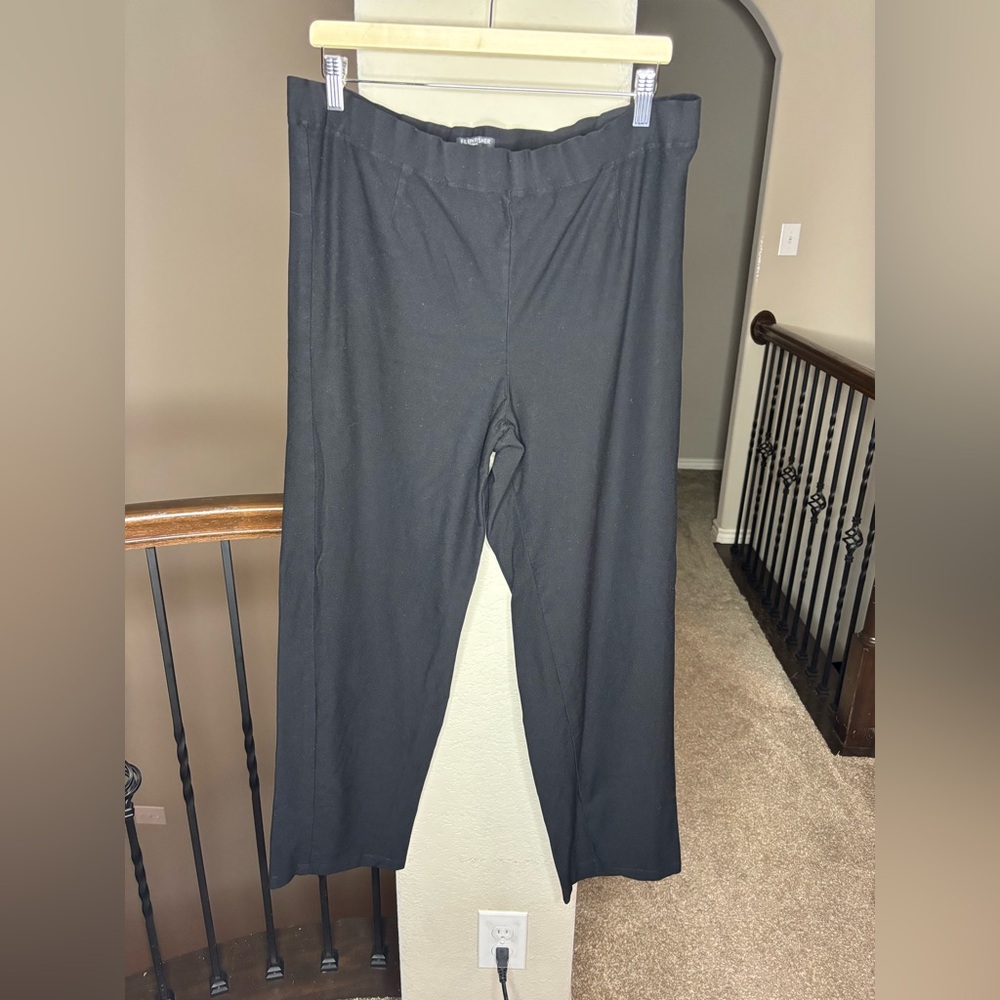 Eileen Fisher Elastic Waist Black Pants Size 1X Neutral Minimalist Capsule